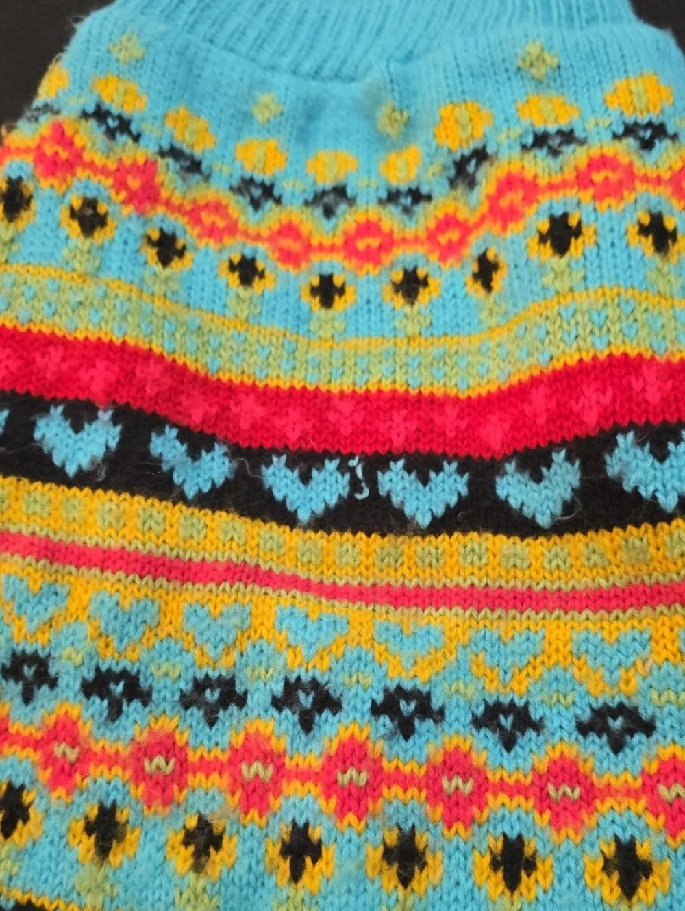 FREE 🔥 Blue Multicolor Fair Isle Knit Dog Sweater #692